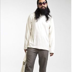 NWT Reverse Terry Crew White